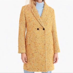 J. Crew Daphne Italian Tweed Wool Coat Yellow size 16T